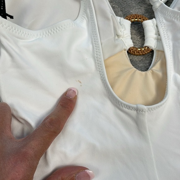 NWT Robin Piccone Margot Lingerie One Piece Swimsuit White Honeymoon Sz 8 - Picture 7 of 11